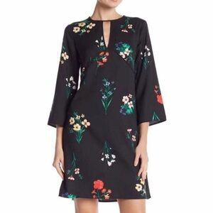 Vince Camuto 3/4 Sleeve Black Floral Dress Size 14 🆕